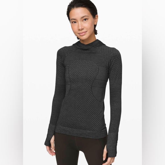 lululemon athletica Tops - Lululemon Rest Less Hoodie *Patchwork Black / Alpine White, Sz 4